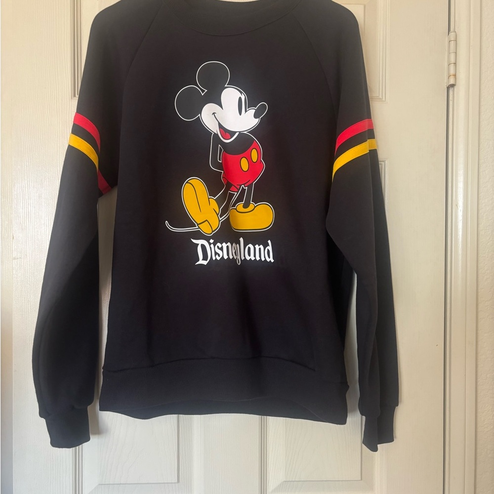 Disneyland Black Striped Crew Fleece
